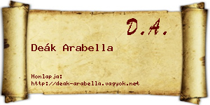 Deák Arabella névjegykártya